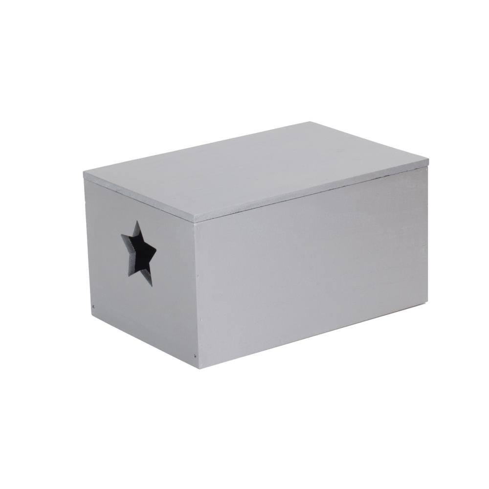 Soft Silver Painted Storage Box With Star Cut Out