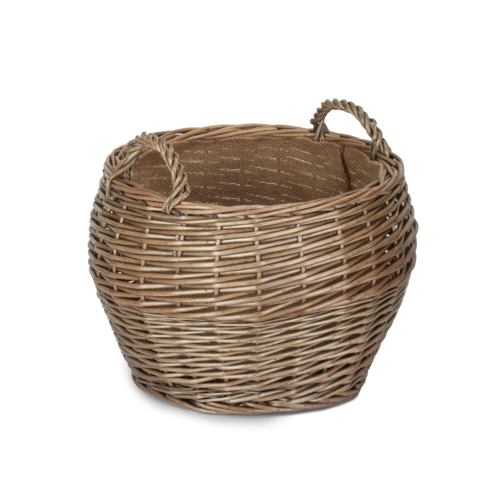 Red Hamper Wicker Antique Wash Stumpy Basket