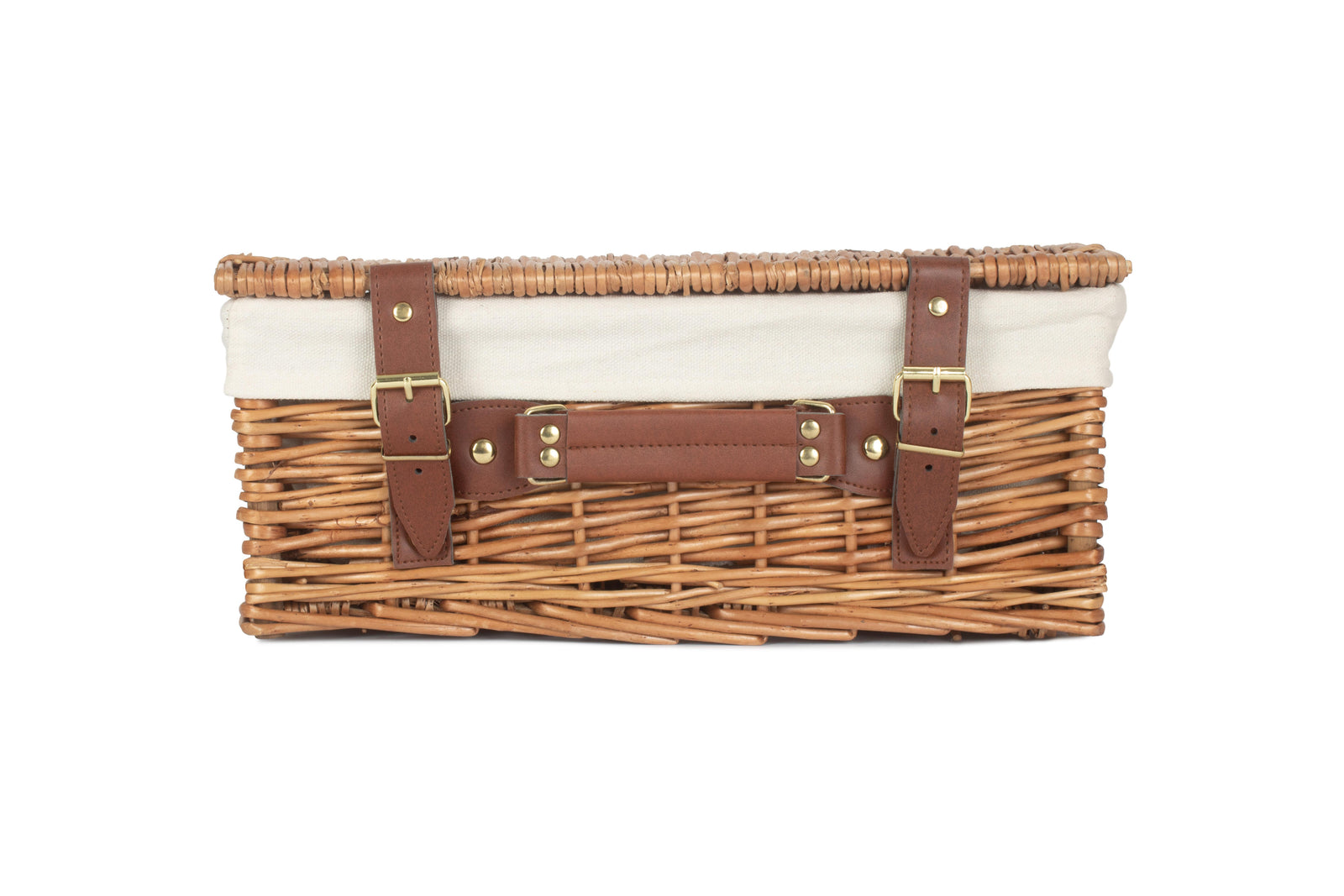 Wicker 35cm Light Steamed Picnic Basket | White