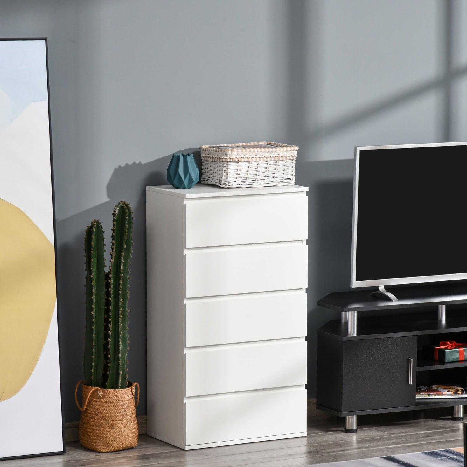 4/5 Drawer Cabinet Storage Cupboard Sideboard Organiser | Large | White