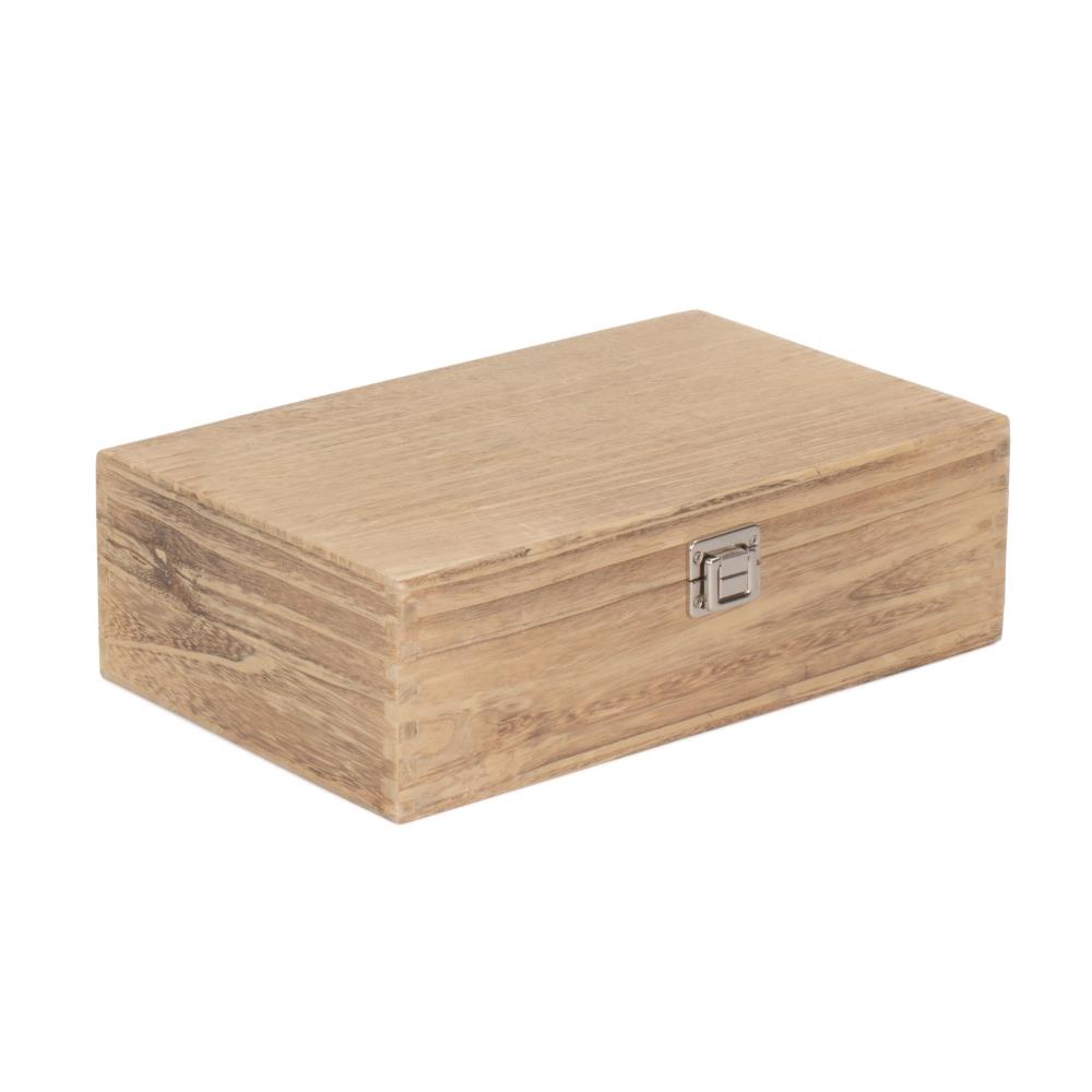 Oak Effect Wooden Bottle Box | Large | Brown