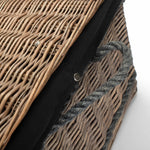 72cm Antique Wash Rope Handled Trunk Picnic Basket | Black