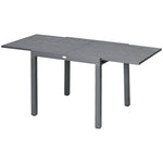 Extendable Dining Table For 6, Aluminum Frame, Steel Top