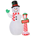 8ft Christmas Inflatable Snowman With Street Lamp Lighted