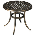 60cm Round Side Table With Cast Aluminum Frame