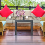 Extendable Garden Dining Table, Aluminum Frame | Beige