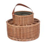 Red Hamper Green Tweed Chilled Garden Party Wicker Basket With Glasses