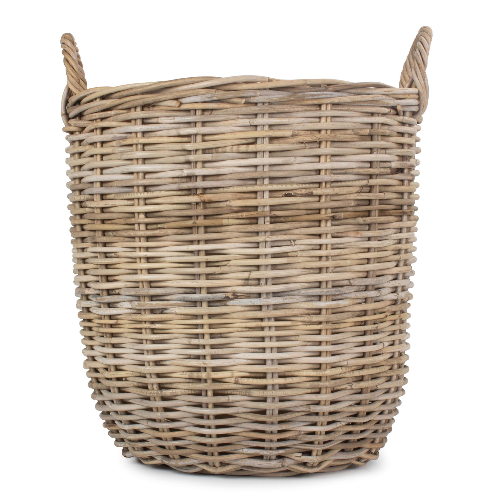 Red Hamper Cordura Lined Tall Round Fireside Grey Rattan Log Basket