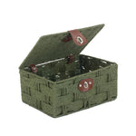 Red Hamper Green Twisted Paper Rope Storage Basket