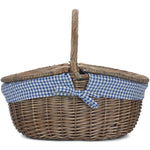 Wicker Antique Wash Finish Oval Picnic Basket | Brown