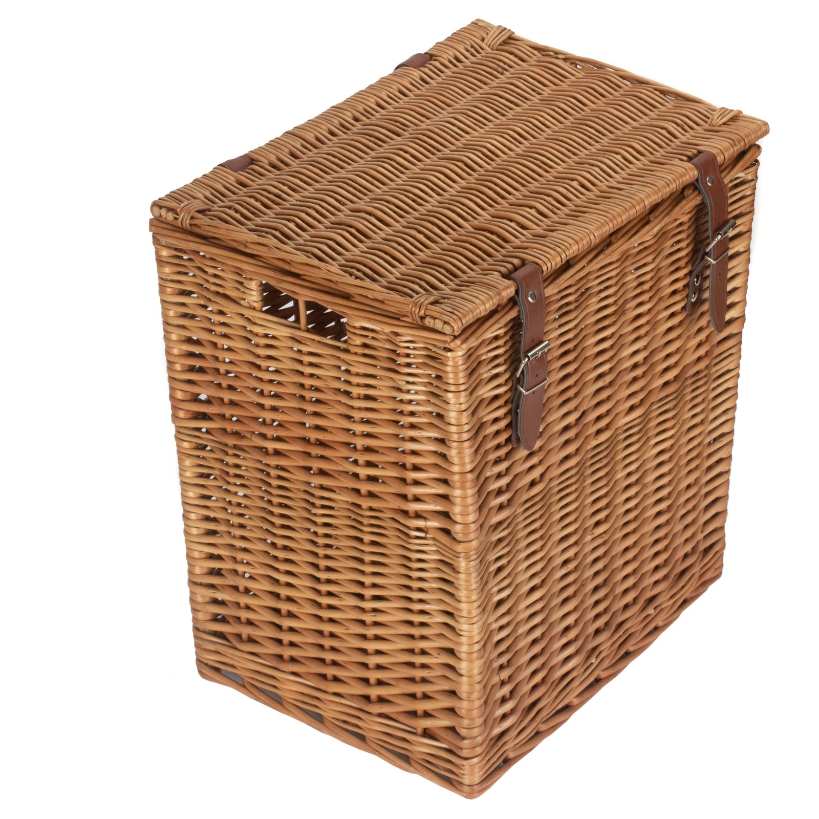 Red Hamper Wicker Double Steamed Vintner Storage Picnic Basket