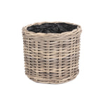 Rattan Round Planter With Plastic Lining | Large | Brown