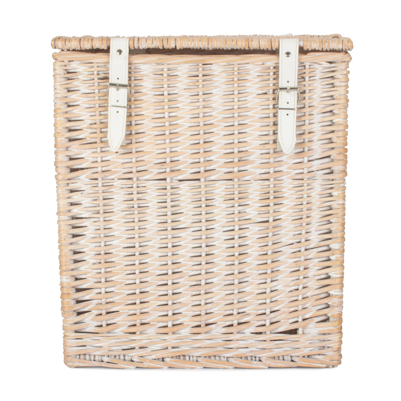 Red Hamper Wicker White Wash Vintner Storage Picnic Basket