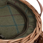 Red Hamper Green Tweed Chilled Garden Party Wicker Basket With Glasses