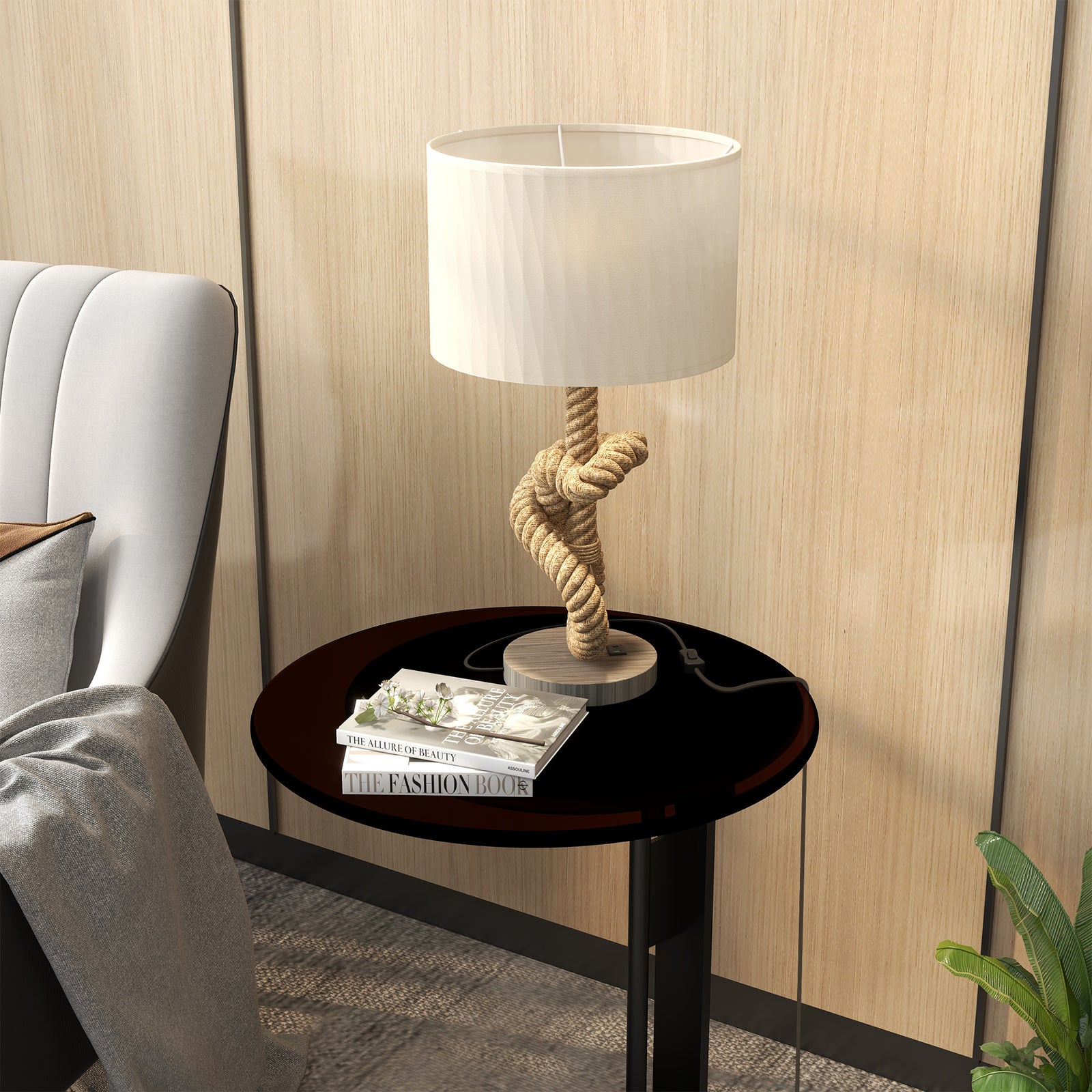 Led Nautical Table Lamp With Usb Charging Port For Bedroom