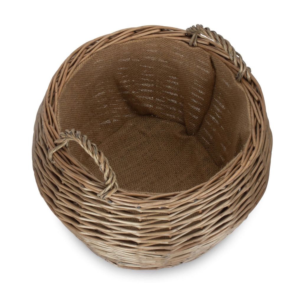 Wicker Antique Wash Stumpy Basket | Large | Brown