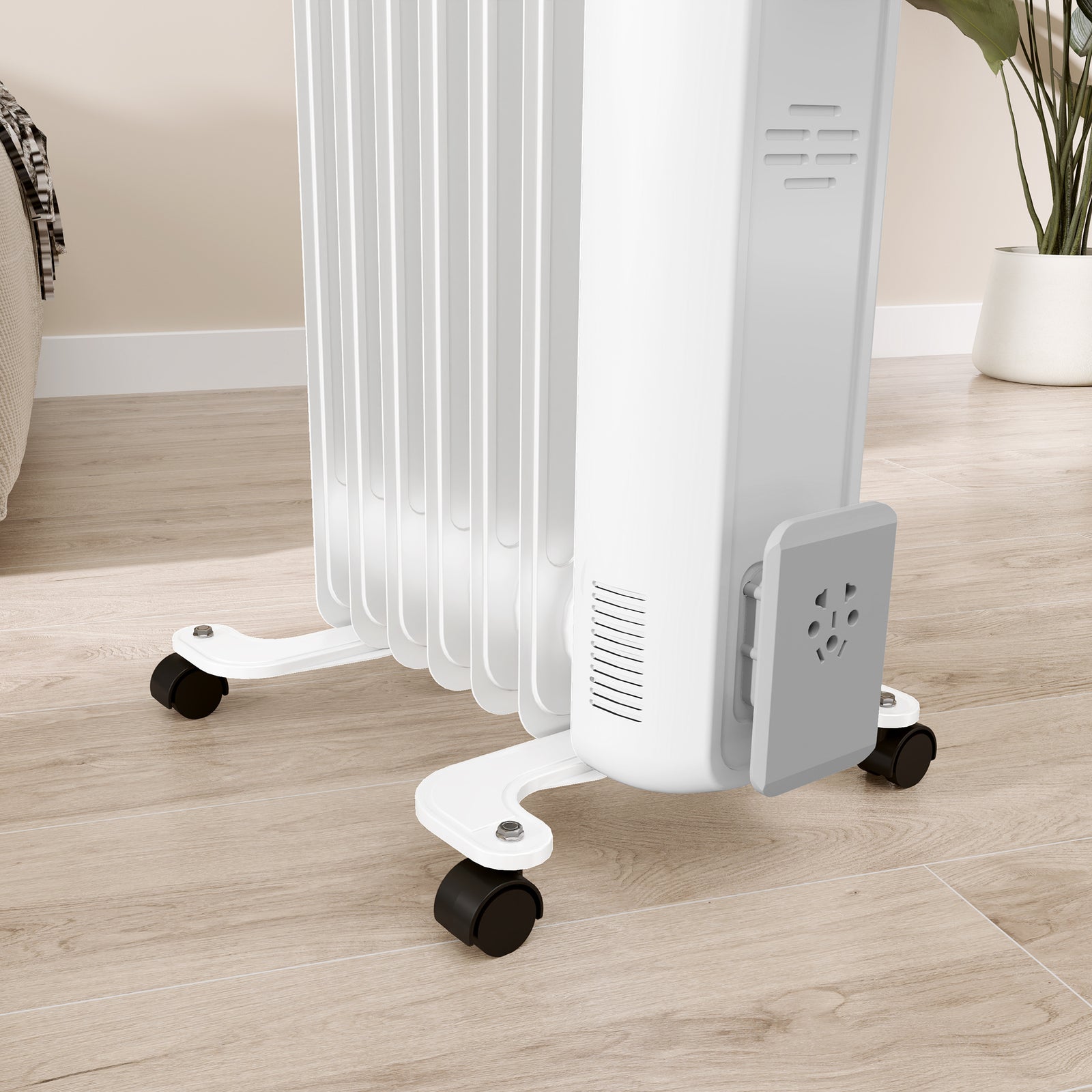 7/9fin Oil Filled Heater Radiator For Home 1.5/2kw | Small | White