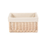 Wicker White Lined Storage Basket | Small | White