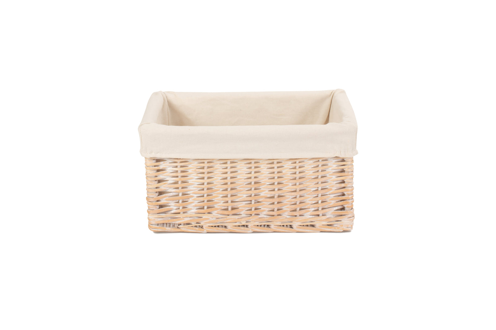 Wicker White Lined Storage Basket | Large | White