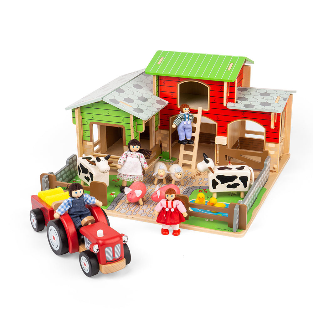 Cobblestone Farm Bundle, Includes Tractor, Animals & Family