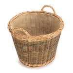 Wicker Unpeeled Log Basket With Lining