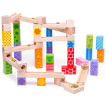 Wooden Marble Run Playset, Includes 53 Play Pieces