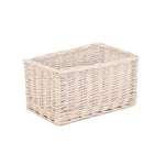 Red Hamper Wicker White Wash Storage Open Basket