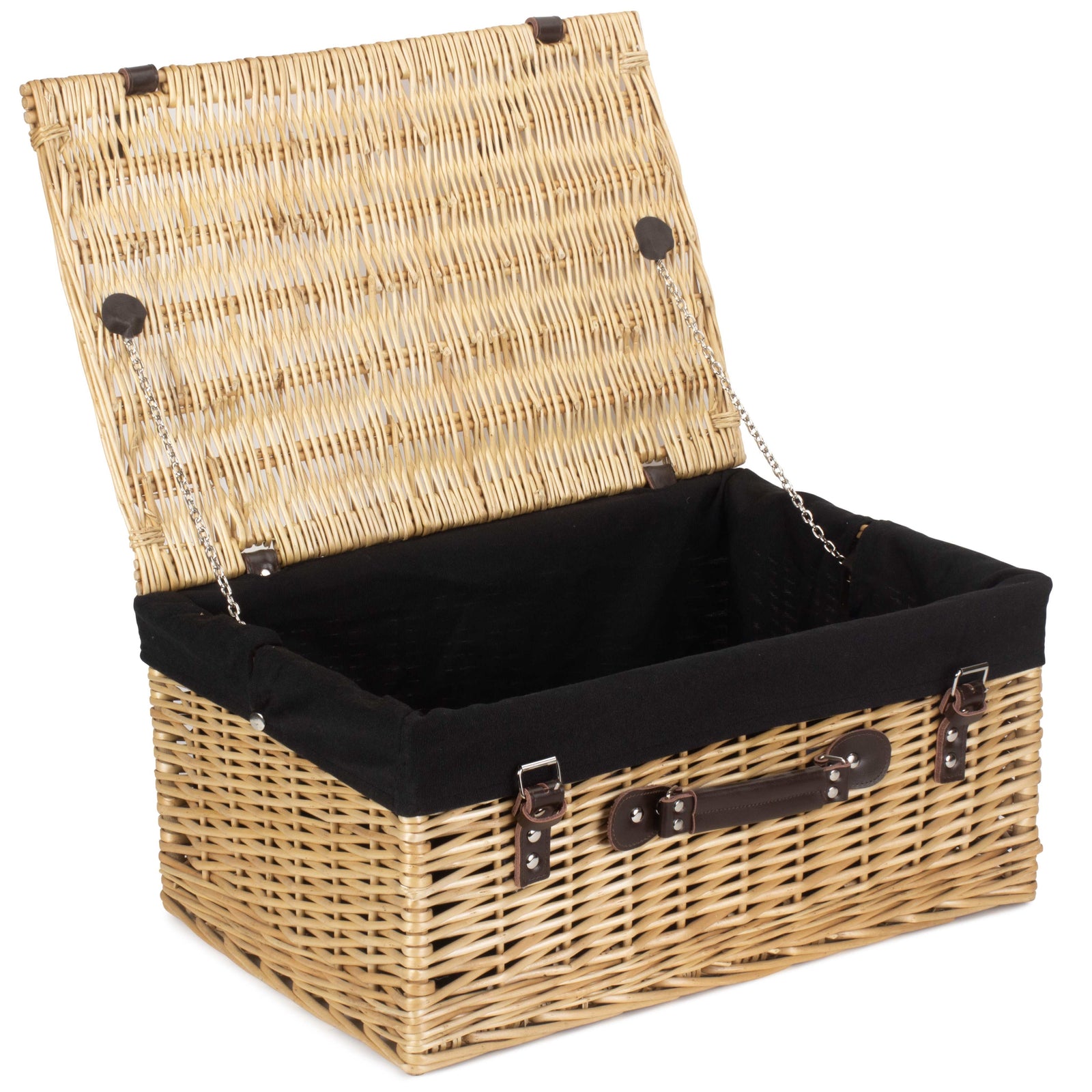 Wicker Buff 51cm Picnic Basket | Black