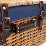 Wicker Buff 40cm Picnic Basket | Blue