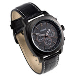 Talking Atomic Watch, Black, Leather Strap