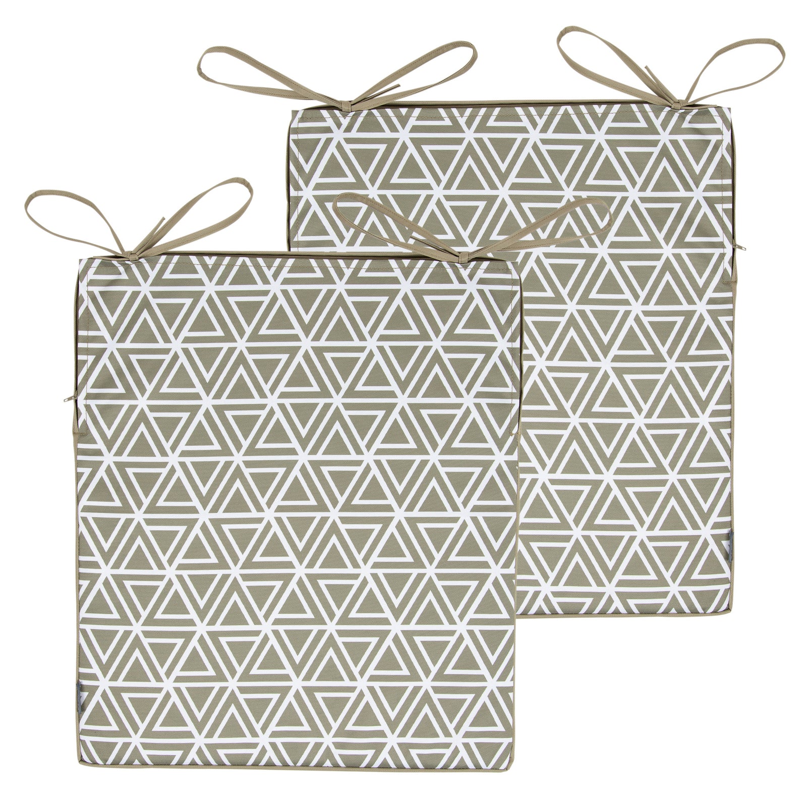 Geometric Grey Seat Cushion Pad Set Of 2