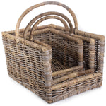 Kubu Grey Rattan Open Ended Log Basket | Set-of-3 | Brown