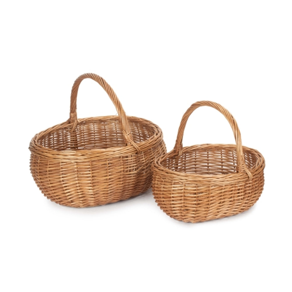 Deluxe Wicker Shopping Basket | Small | Brown