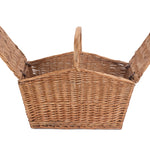 Wicker Large Sloped Sided Double Lidded Empty Basket