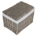 Red Hamper Wicker Grey Wash Finish Storage Basket