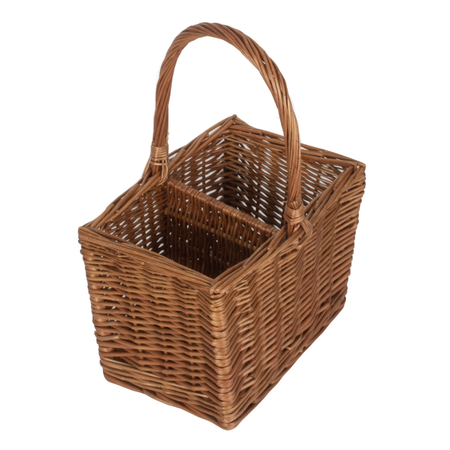 Double Steamed Bottle Drinks Wicker Basket | 2 | Brown