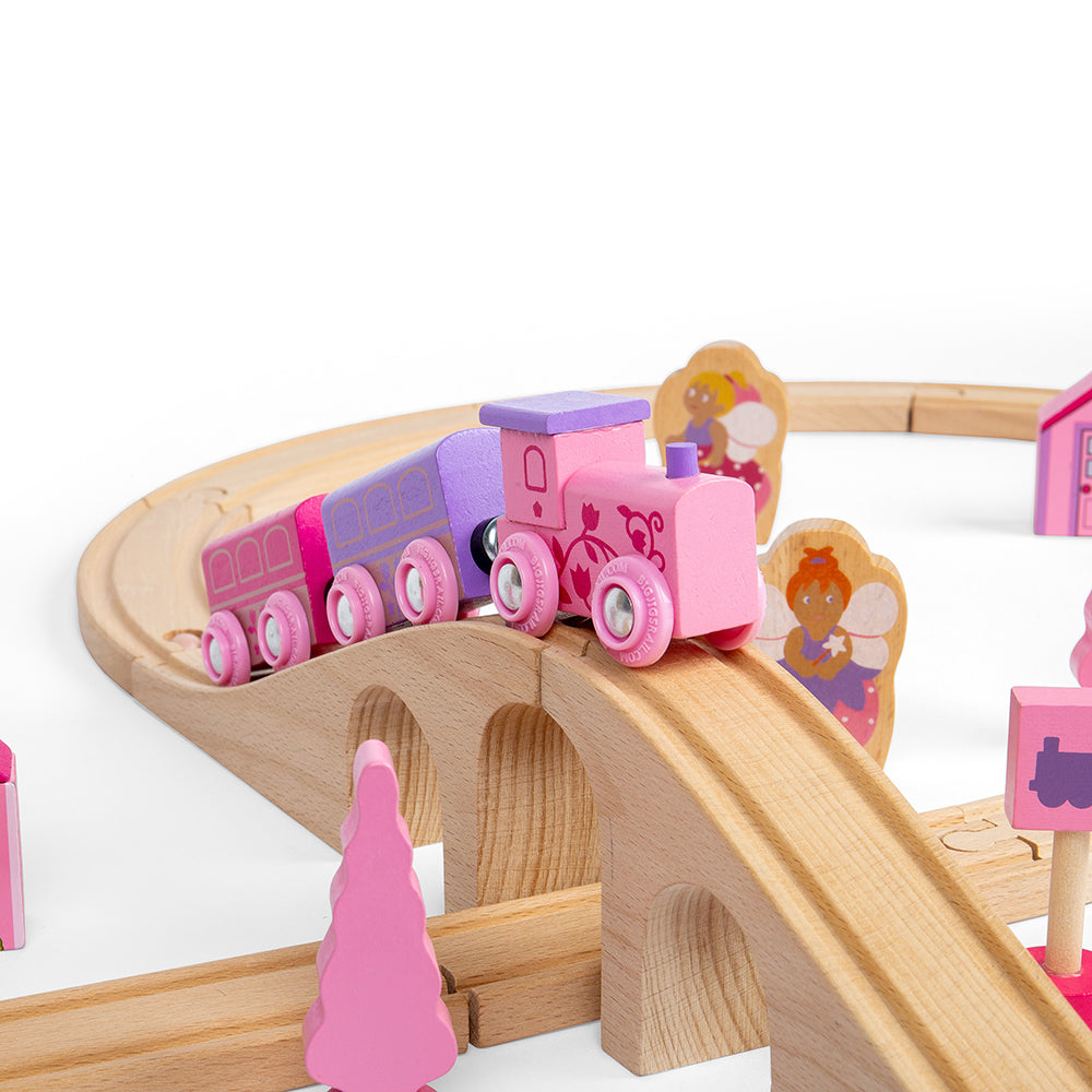 Bigjigs Toys Wooden Fairy Figure of Eight Train Set - 35 Pieces