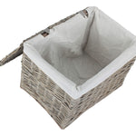 Red Hamper Wicker Grey Wash Finish Storage Basket
