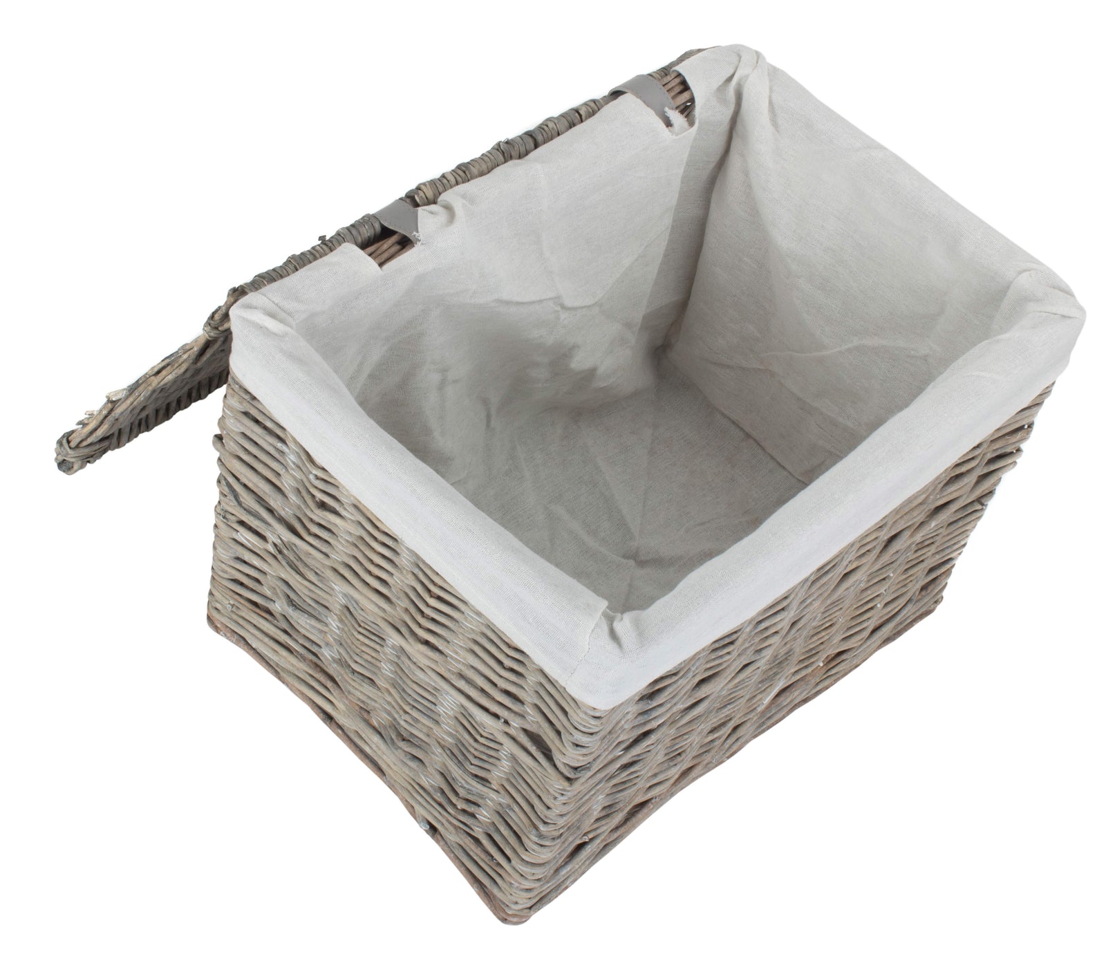 Red Hamper Wicker Grey Wash Finish Storage Basket