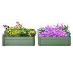 Set Of 2 Raised Garden Bed Steel Boxes | Green