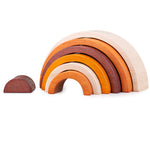 Rainbow Stacking Arches, Natural Wood - 7 Pieces