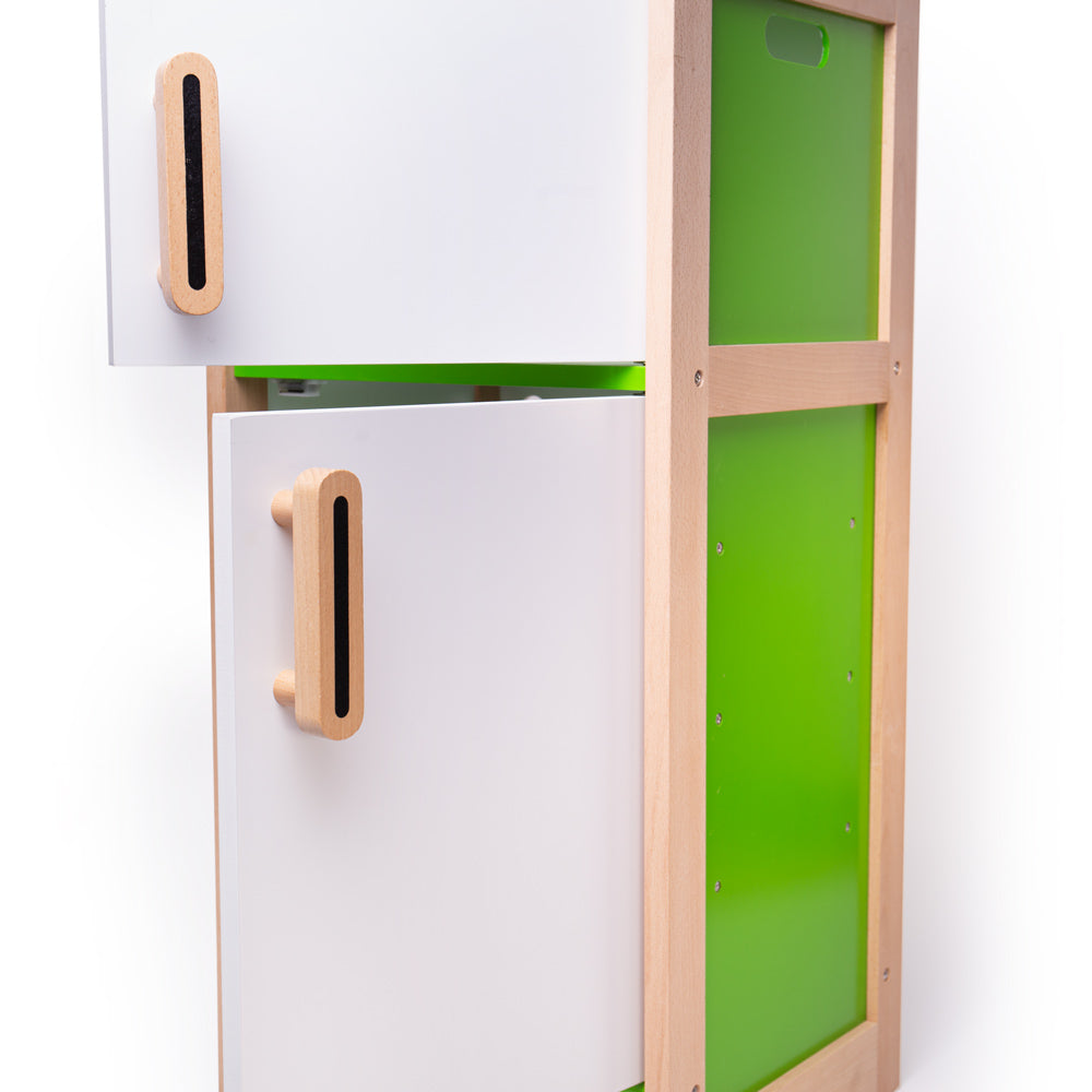 Wooden Toy Fridge, With Internal Shelves, 87cm Tall