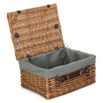 Wicker Double Steamed 40cm Picnic Basket | Gray