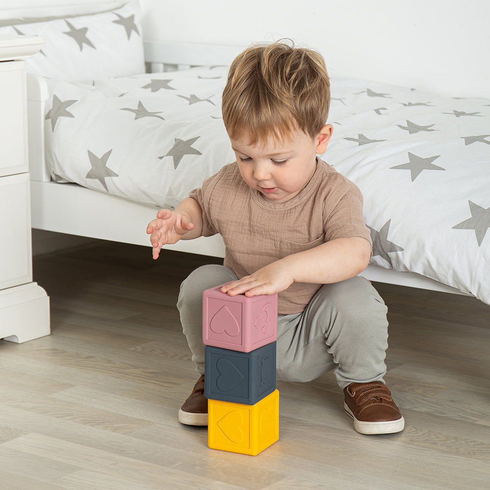 3 Silicone Sensory Cubes, Ideal For Sensory Development