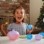 Tea Set With Pink Teapot, Made From 100% Recycled Plastic