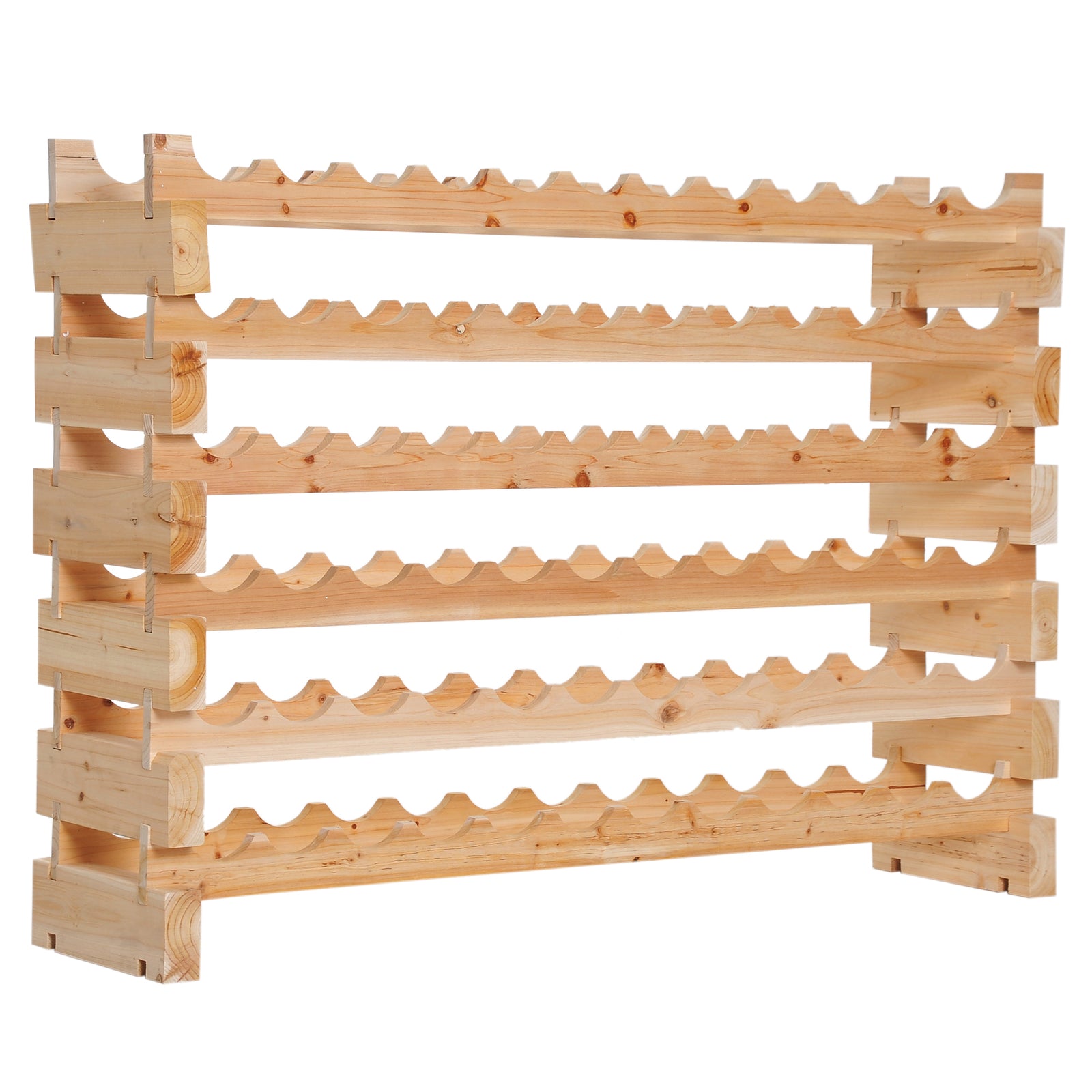 36/72 Bottle Wine Rack Natural Wood | Large | Yellow