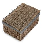 Red Hamper Antique Wash Cotton Lined Storage Basket