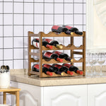 Bamboo Wine Rack, 4 Tiers, 16 Bottles