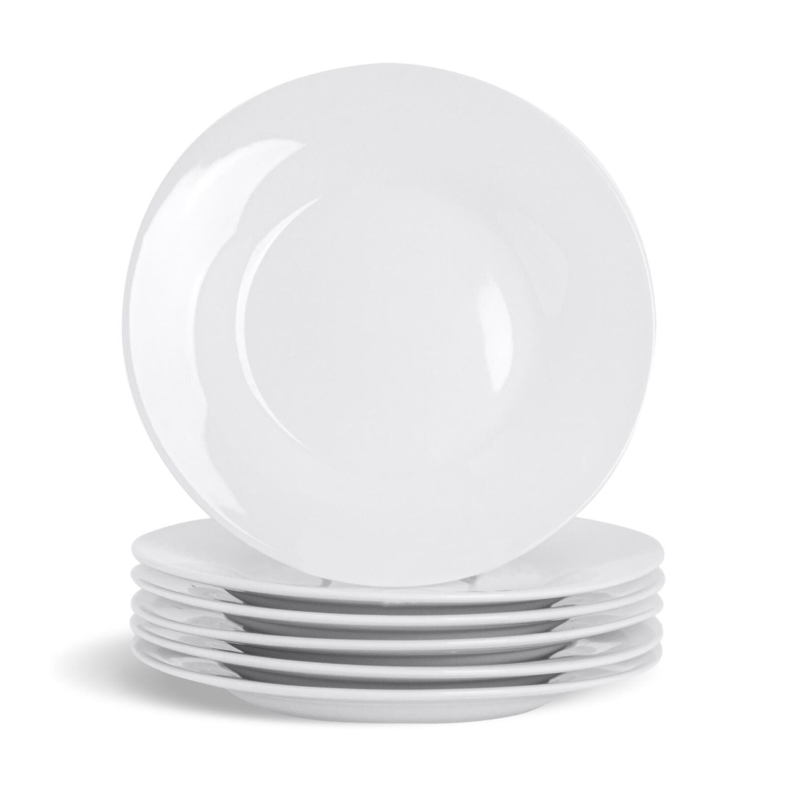 Dinner Plate White Porcelain Rim 24 Piece Set 10.5" Catering