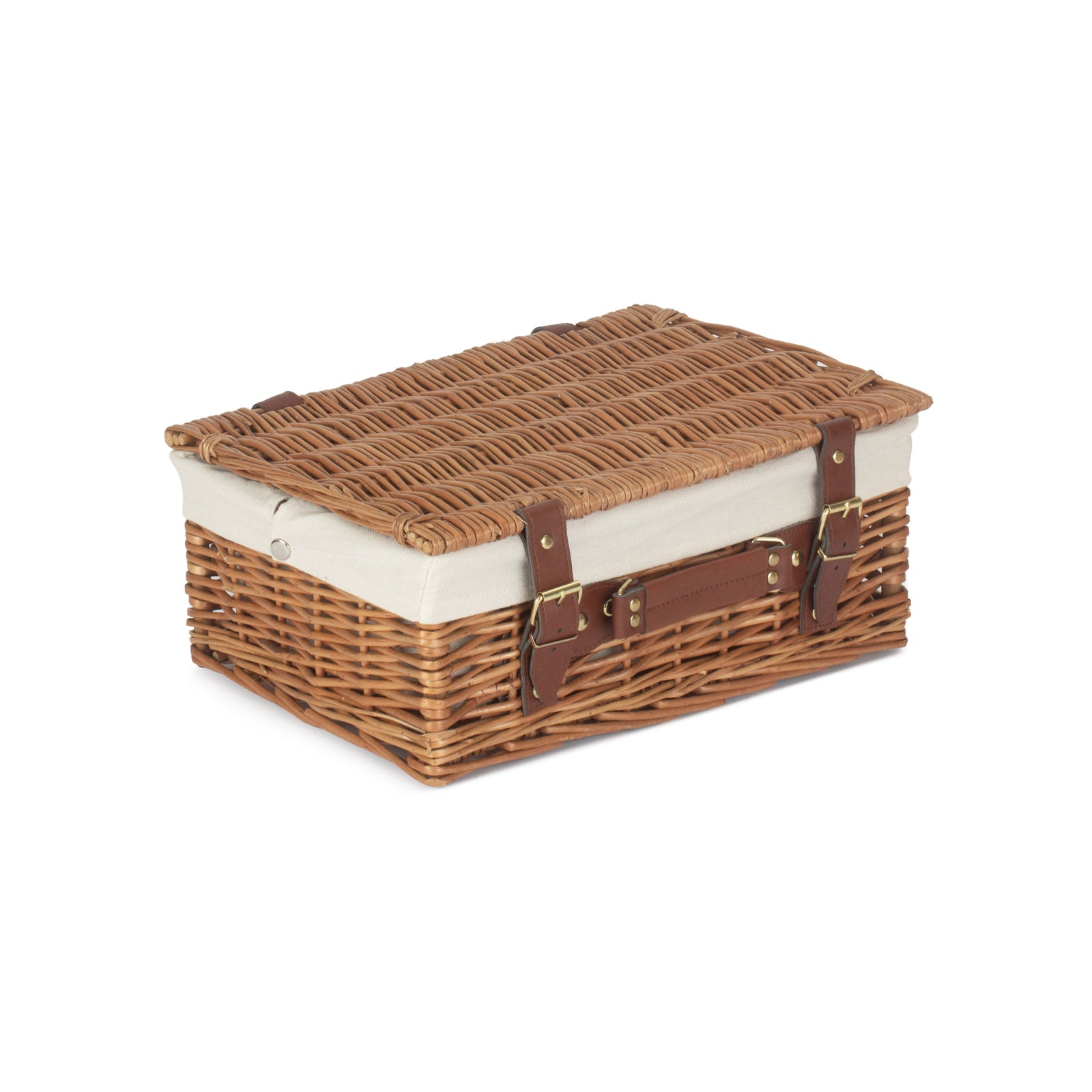 Wicker 35cm Light Steamed Picnic Basket | White